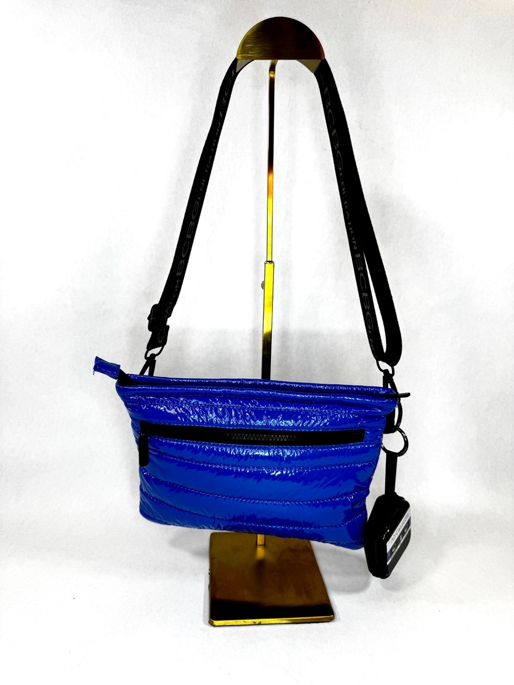 BCBGeneration Electric Blue Quilted Puffer Crossbody Bag w/ Air Cassette Pouch